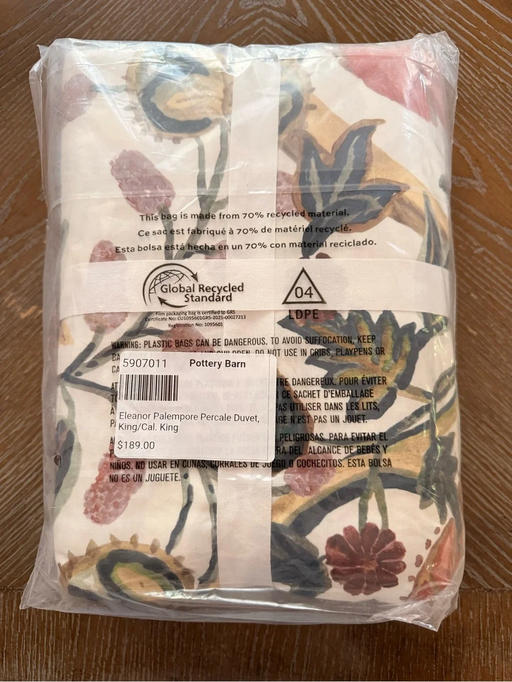 Pottery Barn Eleanor Palempore percale King/Cal King cotton Duvet NEW